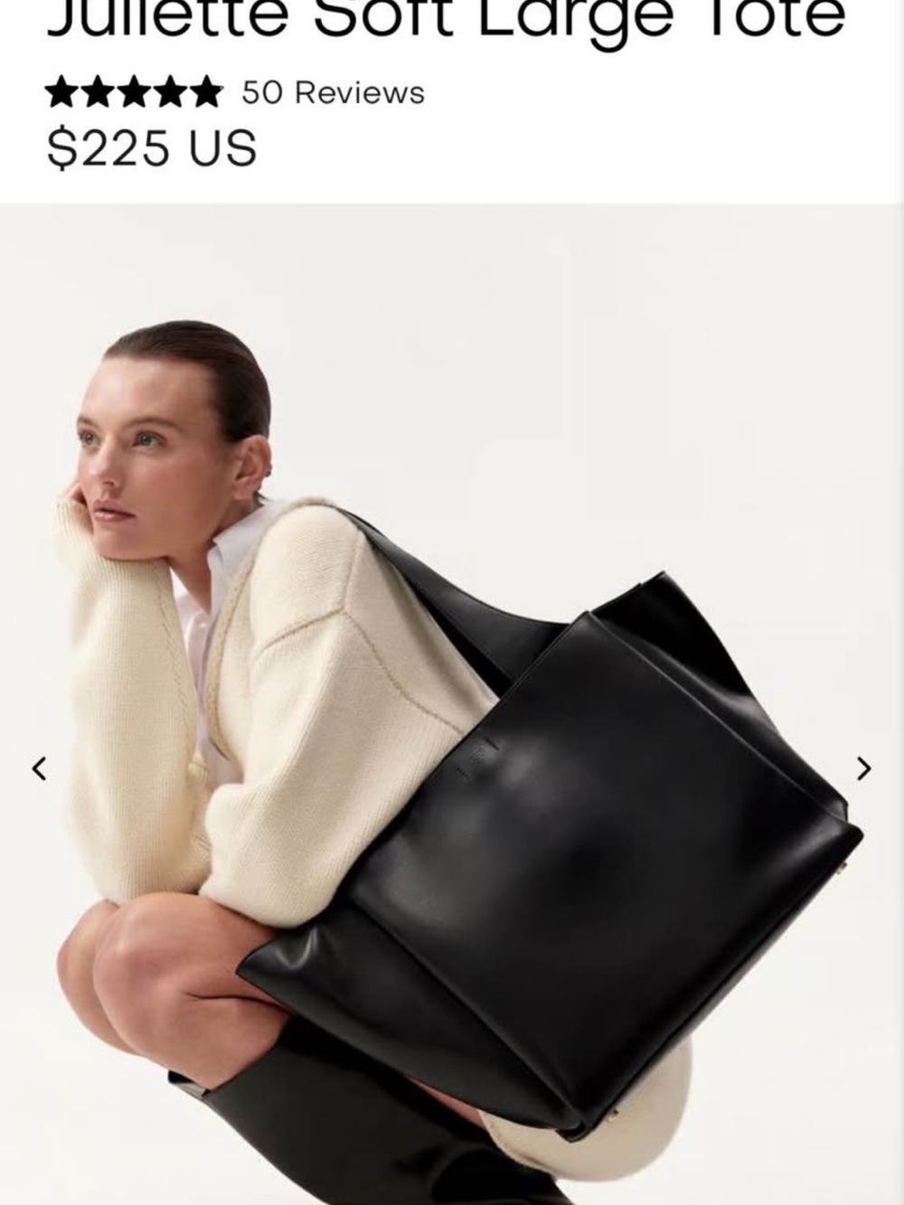 Juliette Soft Large Tote — Black